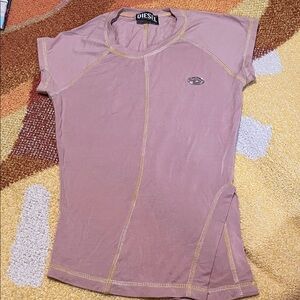 Diesel Mauve-Pink Short Sleeve Logo Tee